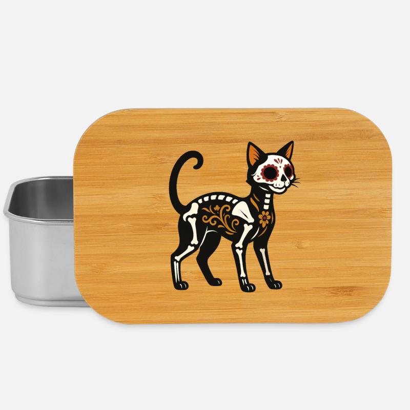 Dia de Muertos Skeletkatze - Lunch Box - Silber