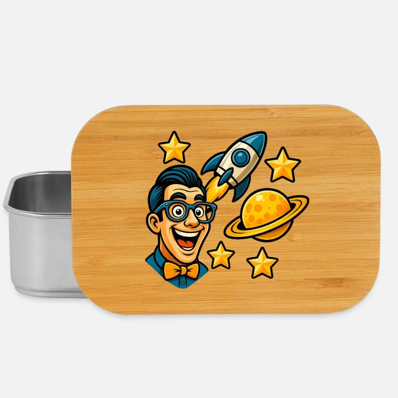 Passionné d’espace avec des lunettes - Boîte à goûter - argent