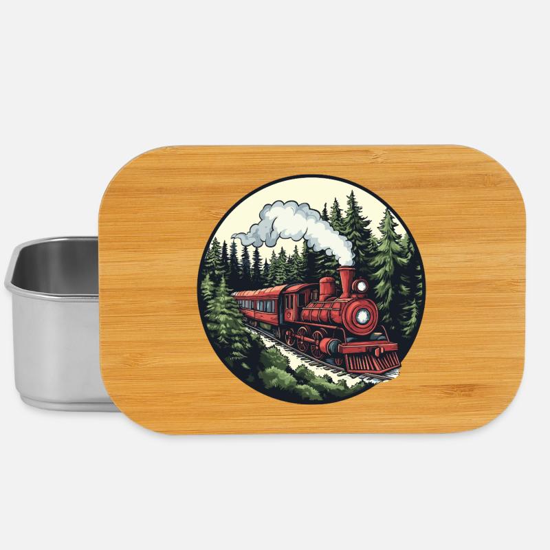 Dampflok im Wald - Lunch Box - Silber