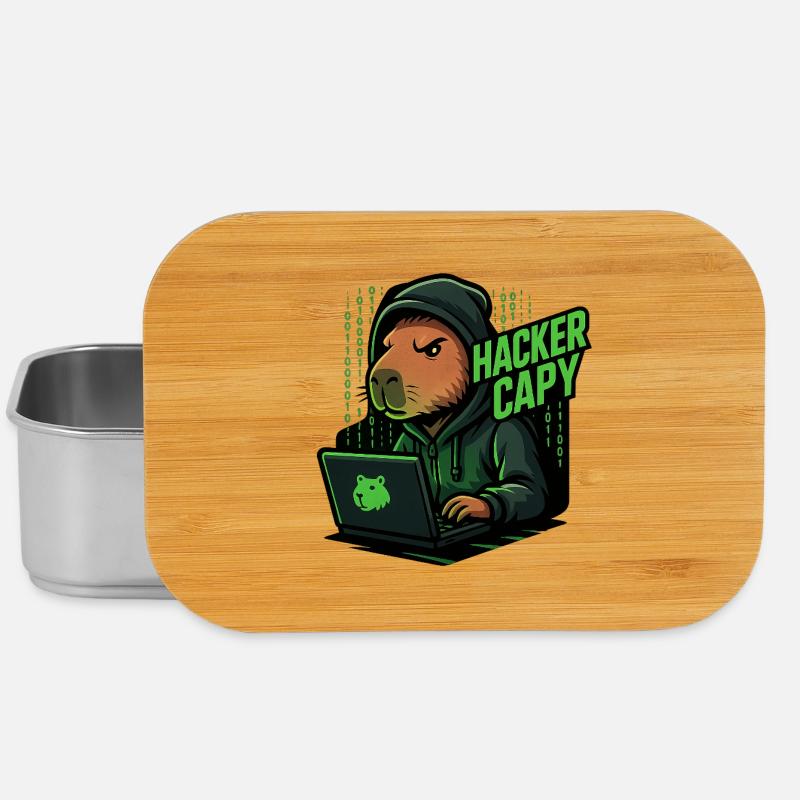 Hacker Capy – Cyber Capybara Tech  - Lunch Box - Silber