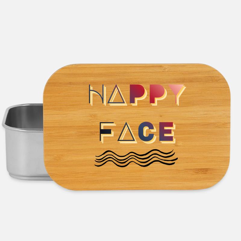 Retro Happy Face - Lunch Box - silver