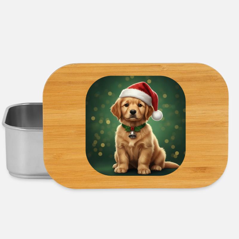 Weihnachtsmann-Welpen-Weihnachtsglocke - Lunch Box - Silber