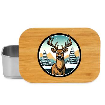 Deer Winter Style - Lunch Box - silver - Front