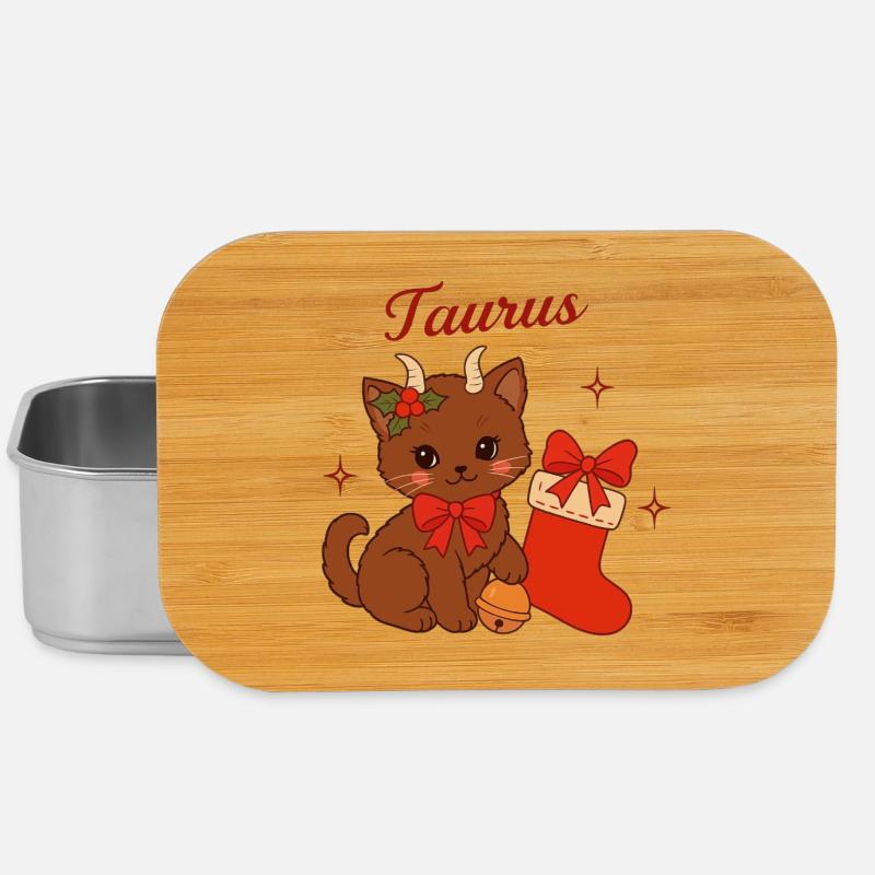 Chat Taureau Noël : Chat taureau mignon - Boîte à goûter - argent