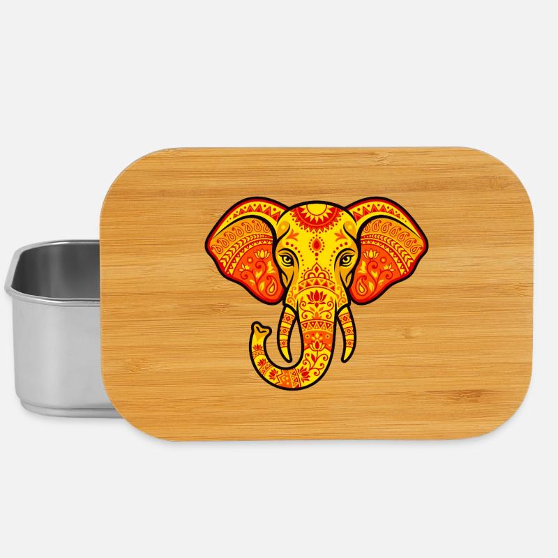 Vibrant orange elephant - Lunch Box - silver