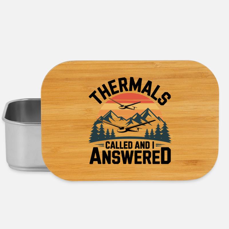 Glider thermals call, I answer – gliding - Lunch Box - silver