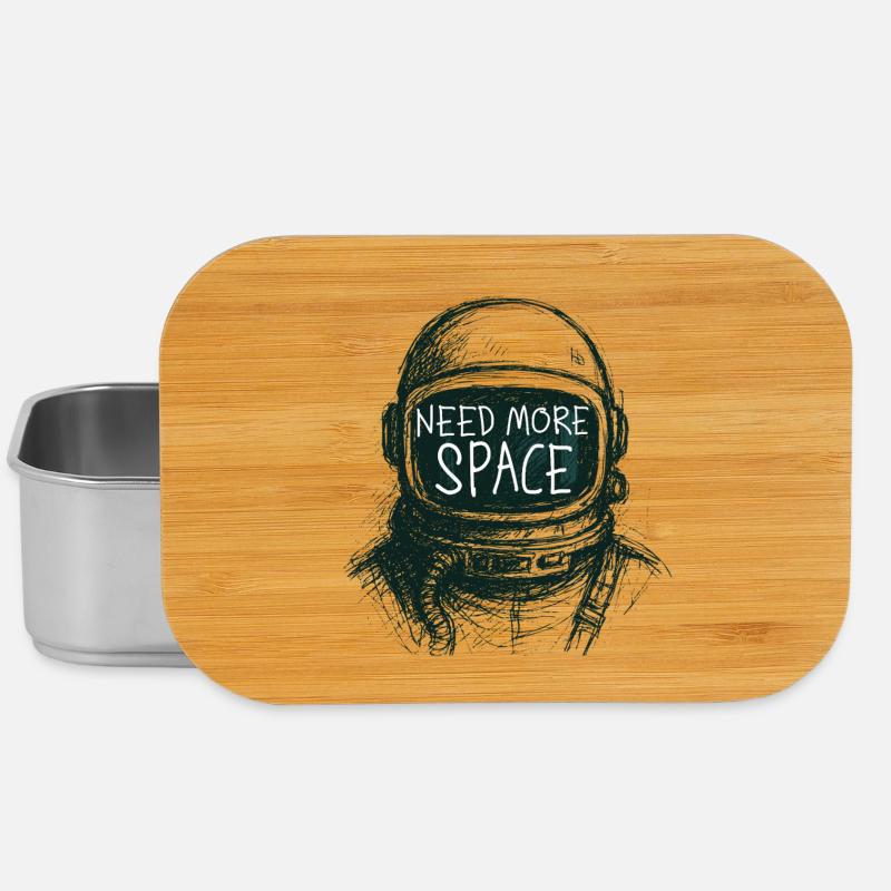 Need More Space Astronaut Spruch Zeichnung - Lunch Box - Silber