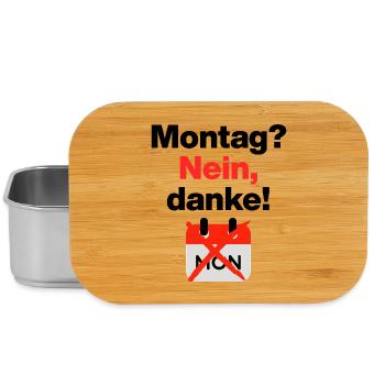 Montag? Nein, danke! Lustiges Motiv für Büromuffel - Lunch Box - Silber - Vorne
