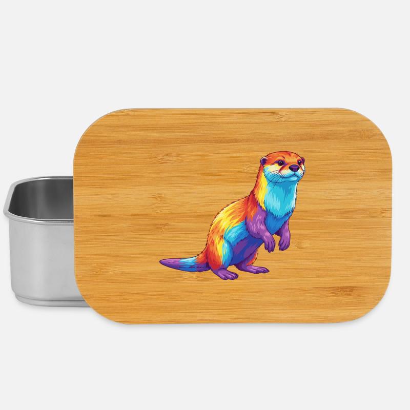 Buntes Otter-Regenbogen-Pop-Art-Aquarell - Lunch Box - Silber