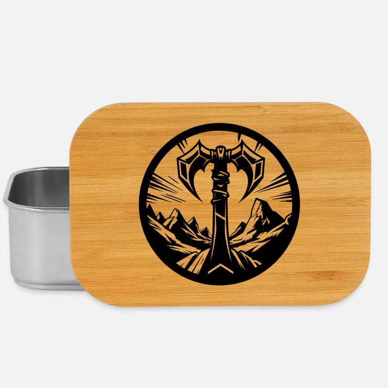 Symbole barbare – Hache tribale - Boîte à goûter - argent