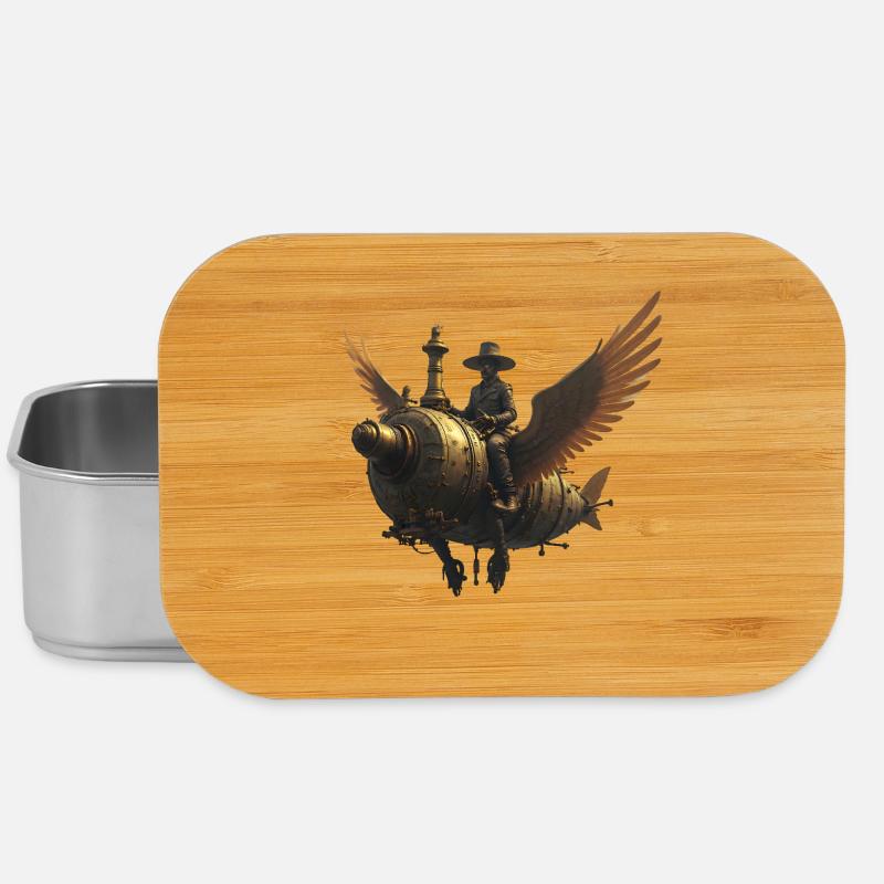 Steampunk Ranchflug mit Flügeln - Lunch Box - Silber