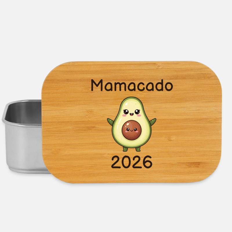 Mamacado 2026 – werdende Mama Avocado - Lunch Box - Silber