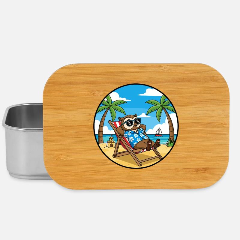 Coole Eulenstrandurlaub-Sommervibes - Lunch Box - Silber