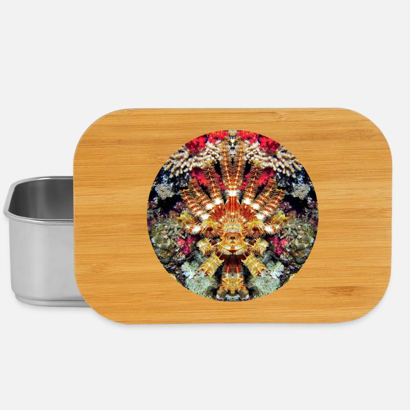 Aquatic Creature Coral Mandala - Lunch Box - silver