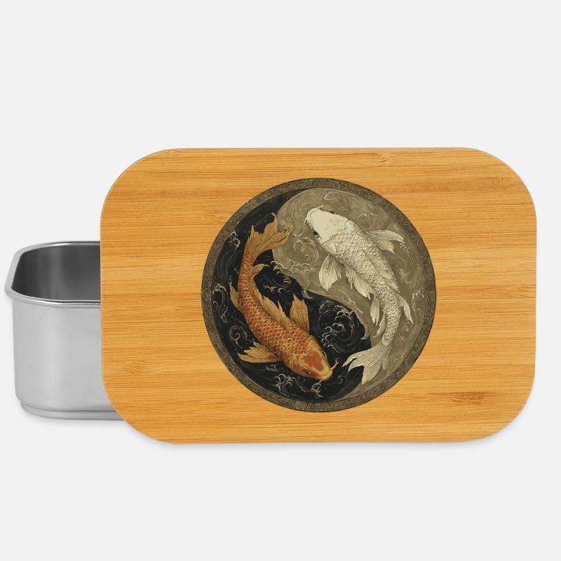 Koi Yin-Yang Medaillon - Lunch Box - Silber