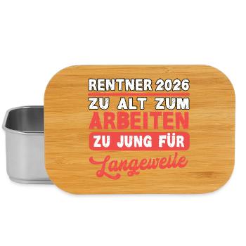 Pensioners 2026 Too Old to Work Retirement Pension - Lunch Box - silver - Front