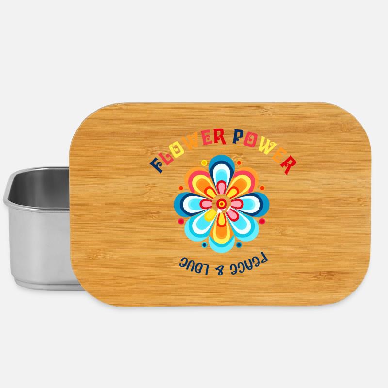 Flower Power Farbblüte Design - Lunch Box - Silber