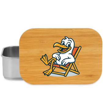 Lässige Ente im Strandstuhl - Lunch Box - Silber - Vorne