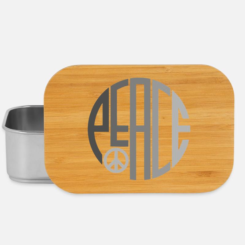Kreis Typografie Peace mit Peacezeichen - Lunch Box - Silber