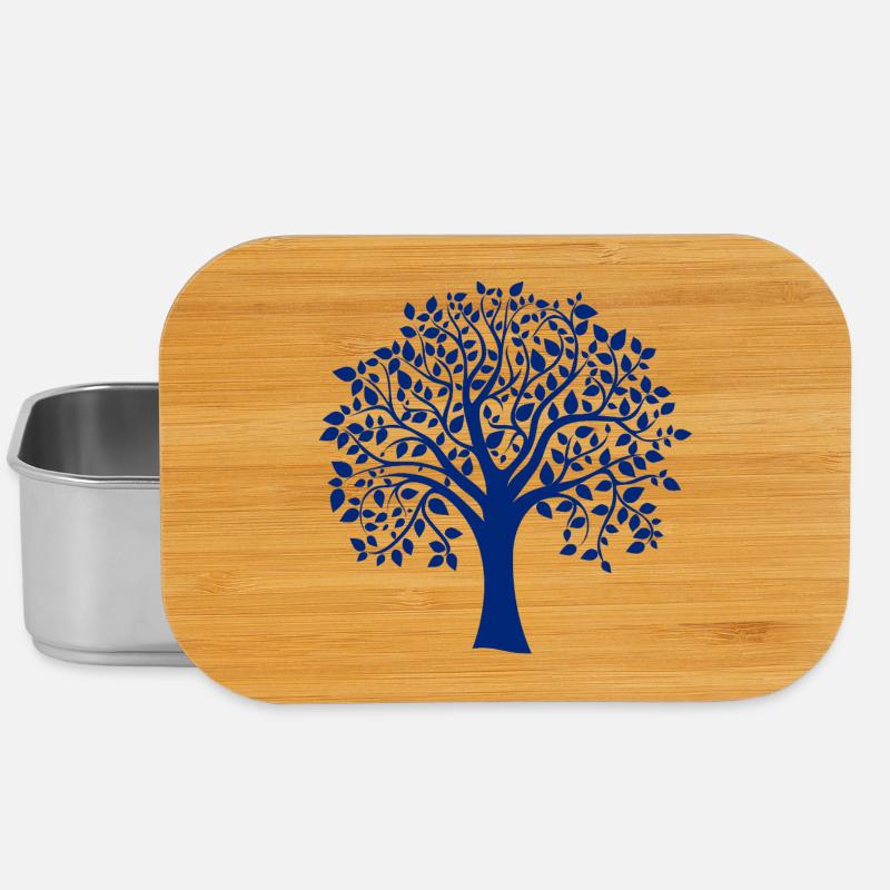 Base Blue Jumbo Tree Print Silhouette - Lunch Box - silver