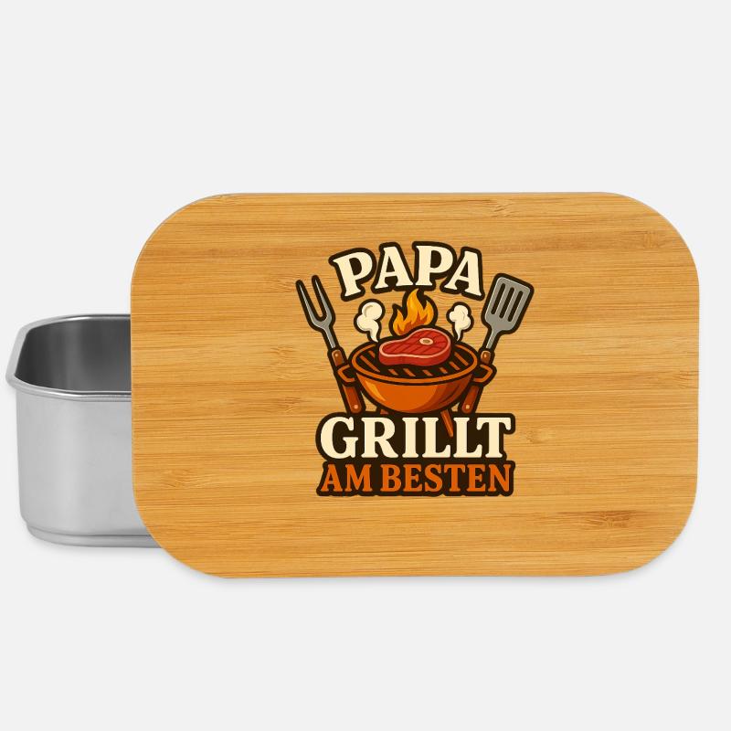 Dad grills best - grill master Held at the grill - Lunch Box - silver