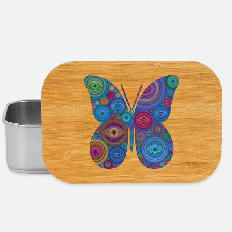Papillon Œil Abstrait - Boîte à goûter - argent