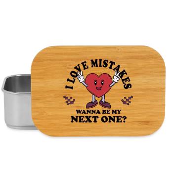 I Love Mistakes – Funny Single Flirt Saying - Lunch Box - silver - Front