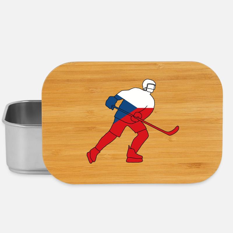 Joueur de hockey avec le drapeau tchèque - Boîte à goûter - argent