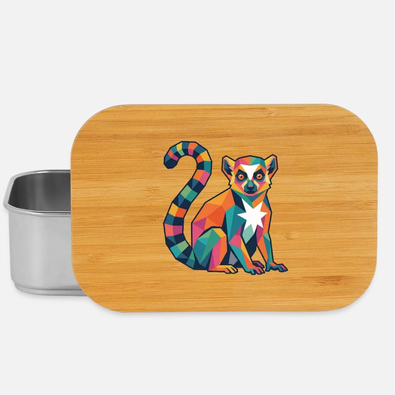 Design lémurien coloré - Boîte à goûter - argent