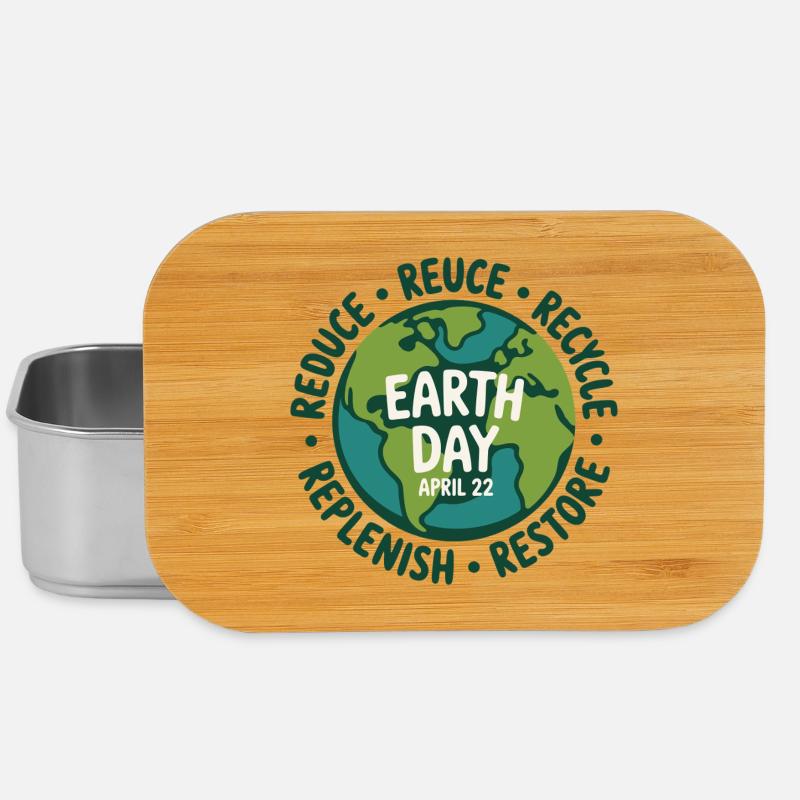 Cercle du Jour de la Terre : Réutiliser Recycler - Boîte à goûter - argent