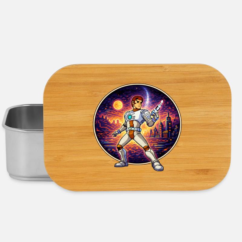 Pixel Captain – Héros rétro de science-fiction - Boîte à goûter - argent