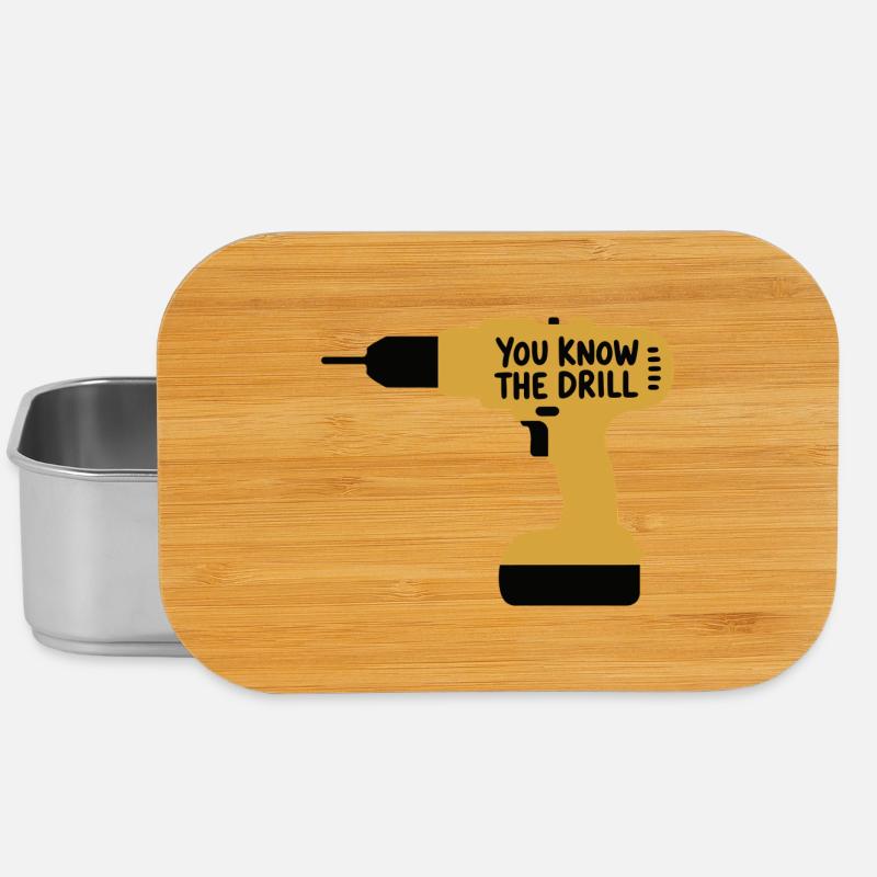 Du kennst The Drill Funny Handwerkerwerkzeug Wortspieldesign - Lunch Box - Silber