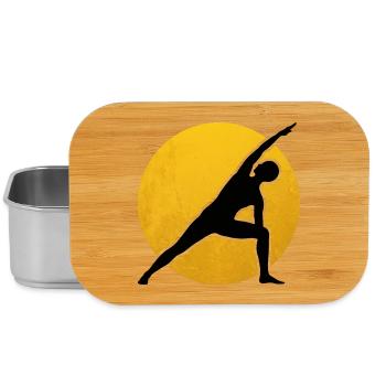 Yoga Utthita Parsvakonasana Silhouette Sonne - Lunch Box - Silber - Vorne