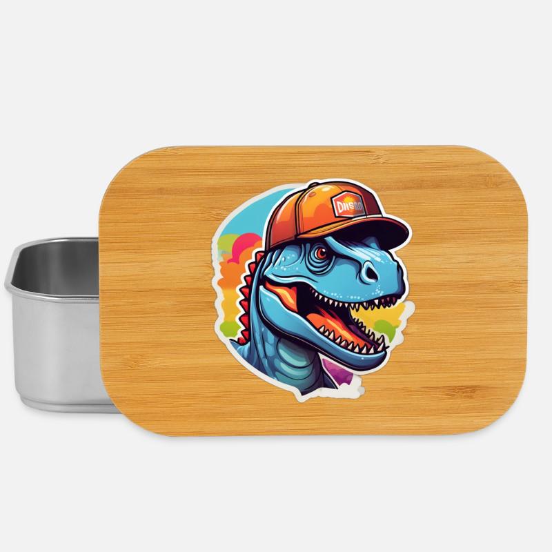 Dinosaure casquette arc ciel - Boîte à goûter - argent