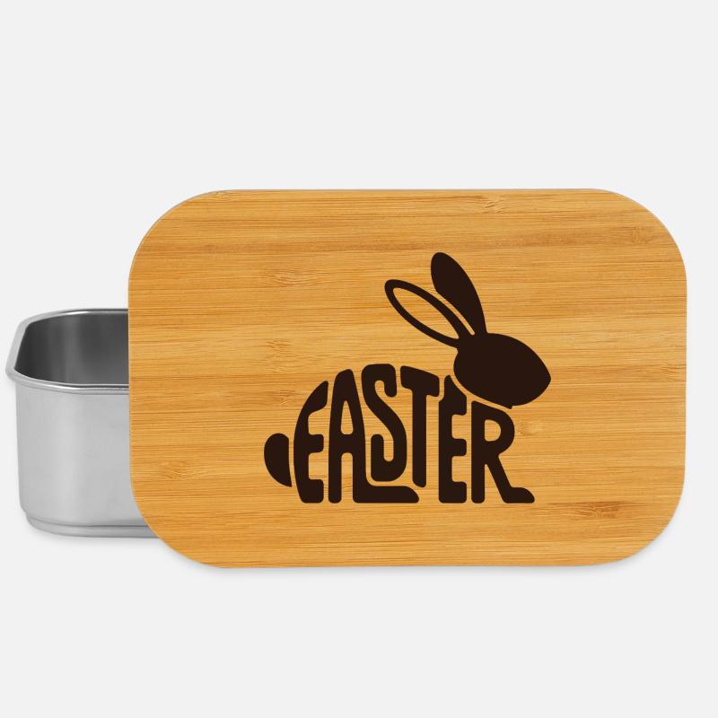 Easter Bunny Typo Shape - Lunch Box - silver