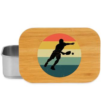 Pickleball player motif around pickleball athlete - Lunch Box - silver - Front