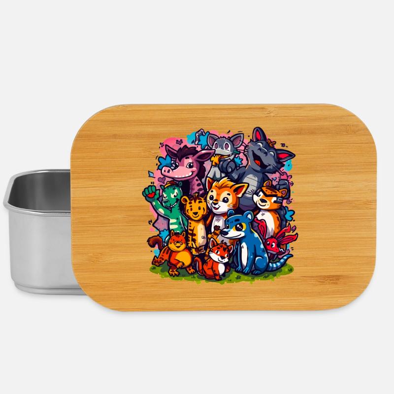 Cartoonfarben der Tiergruppe - Lunch Box - Silber