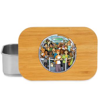 Colorful travelers on the bus - Lunch Box - silver - Front