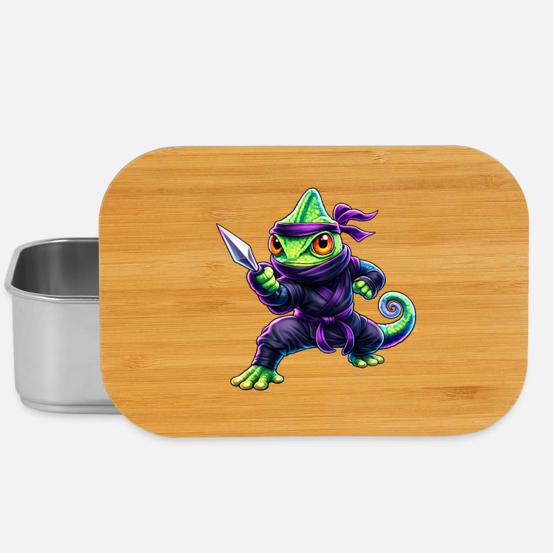 Neon-Chamäleon Ninja Cyberpunk-Tier - Lunch Box - Silber