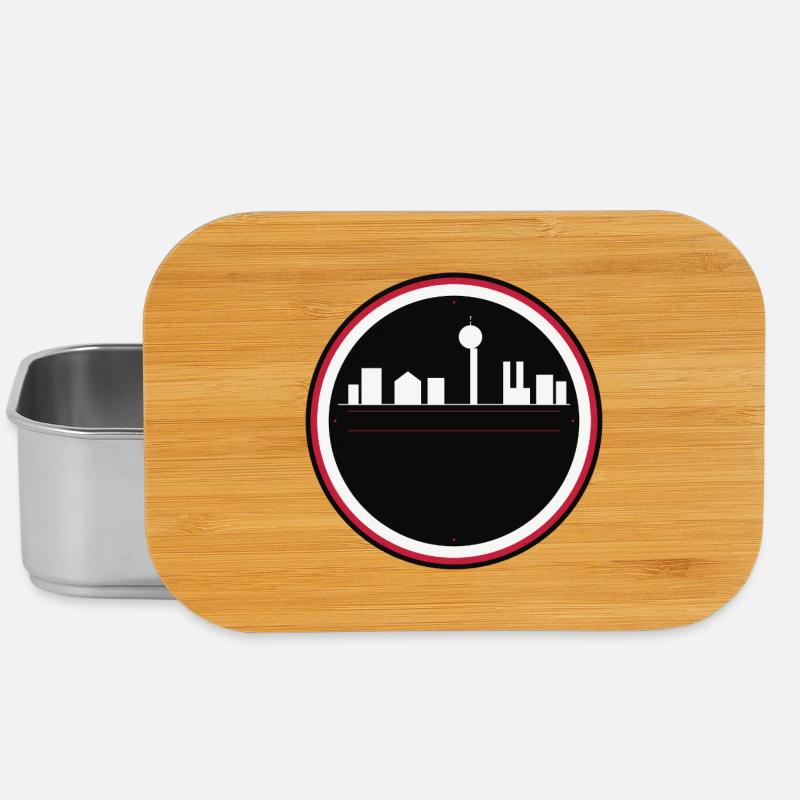 Schwarz-rote urbane Silhouette - Lunch Box - Silber
