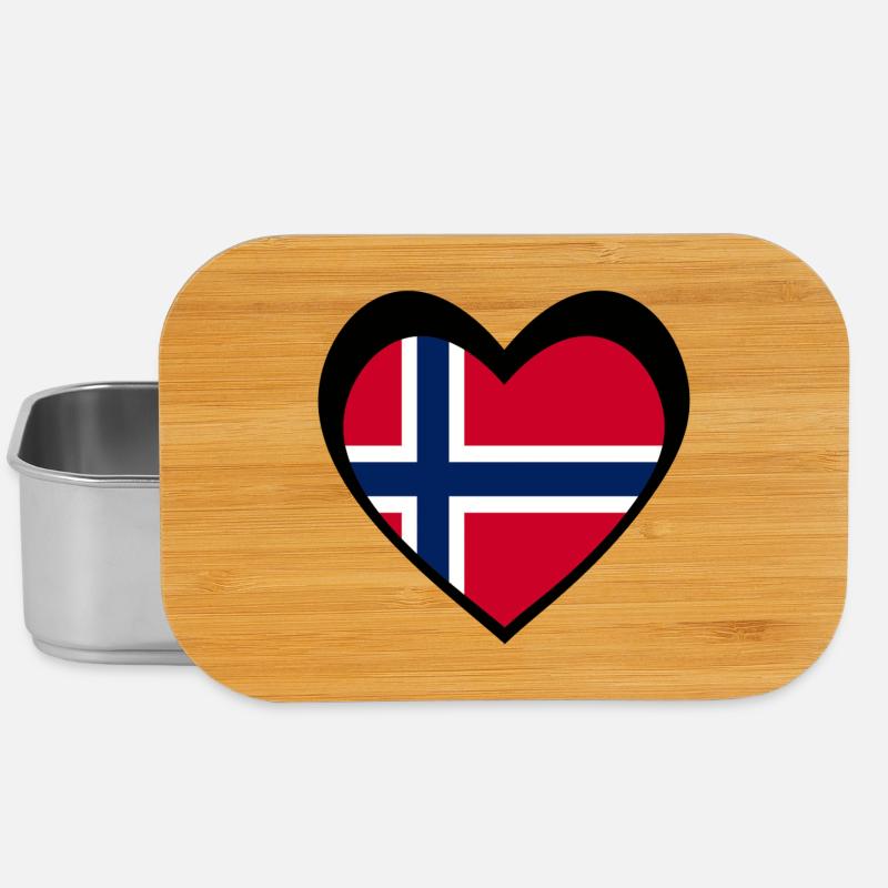 Norge Svart Hjerte – Kjærlighet til Norge - Lunch Box - silver