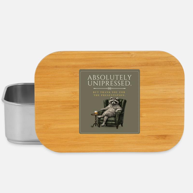 Absolutely Unimpressed. – Sarcastic Raccoon Design - Lunch Box - silver