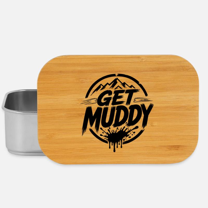 Get Muddy - Logo noir - Boîte à goûter - argent