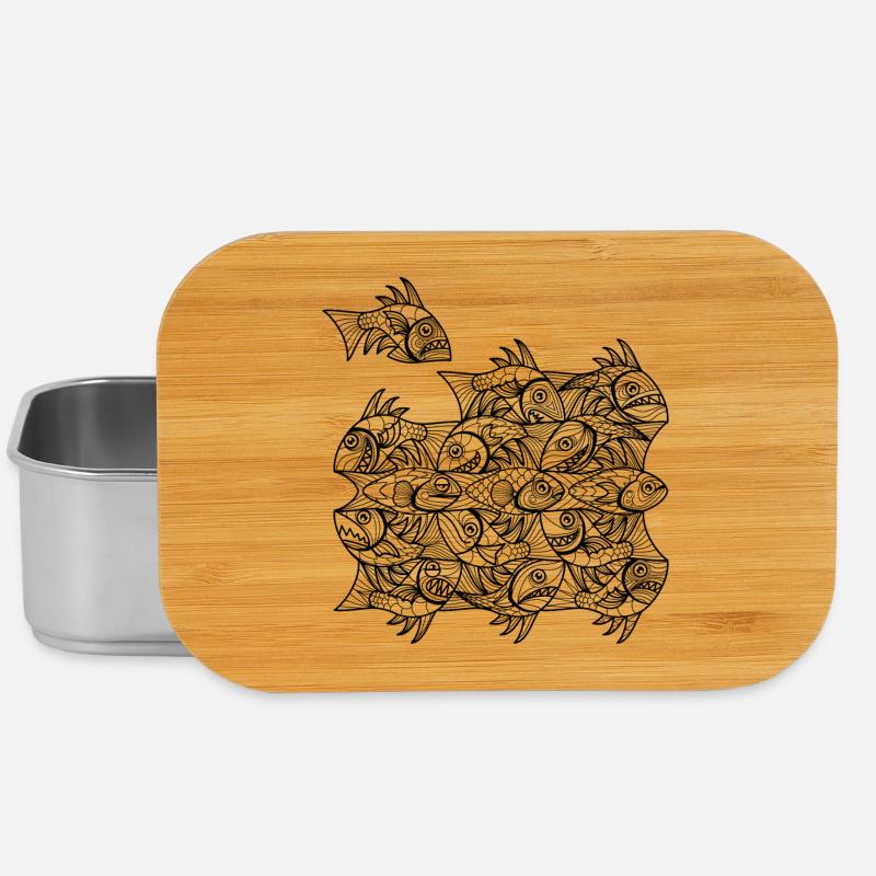 Escher Fish - Lunch Box - Silber