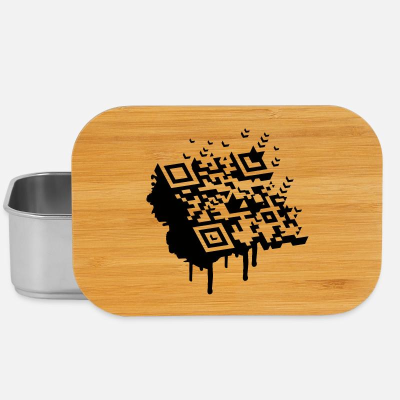 3D Barcode als Graffiti - Lunch Box - Silber