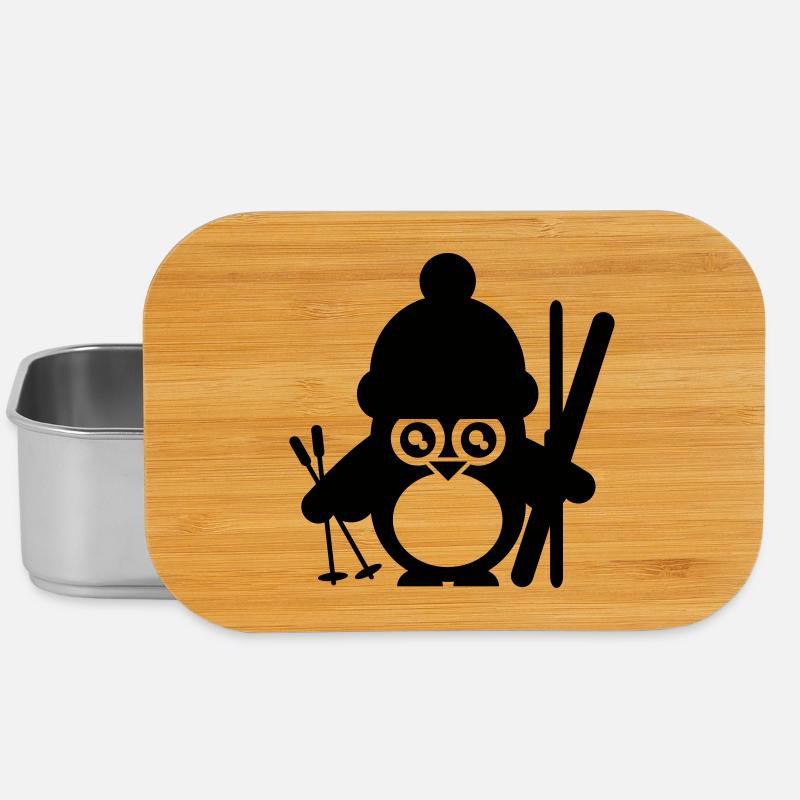 wintersport humor pinguin - Lunch Box - Silber