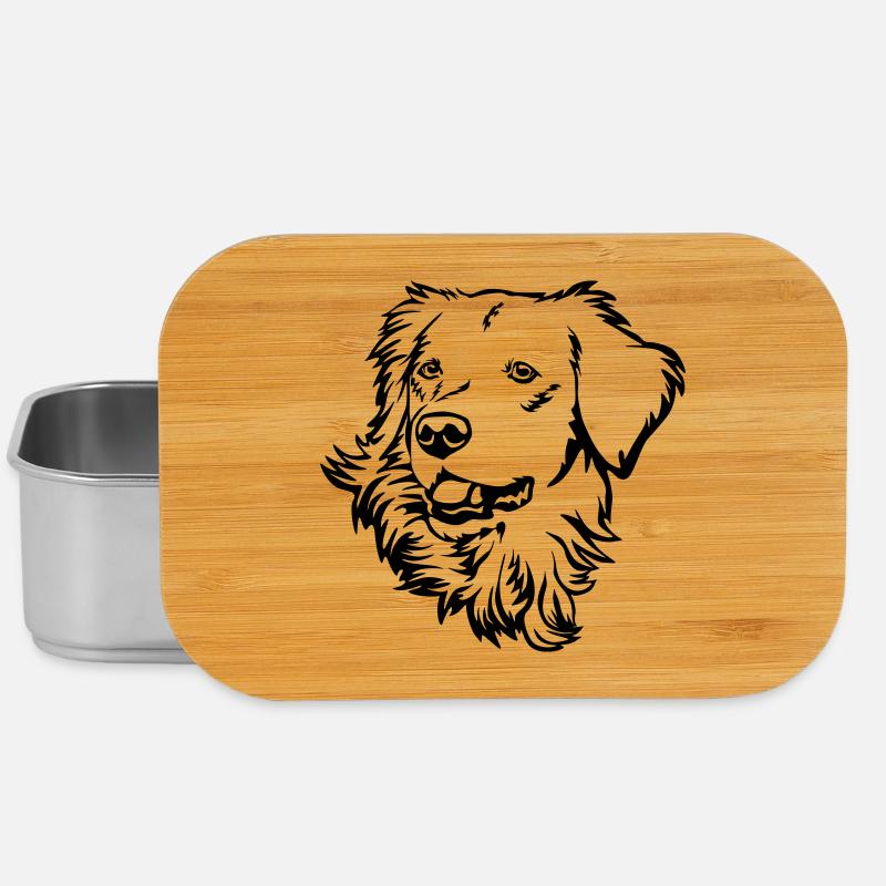 Golden Retriever Head - Lunch Box - silver