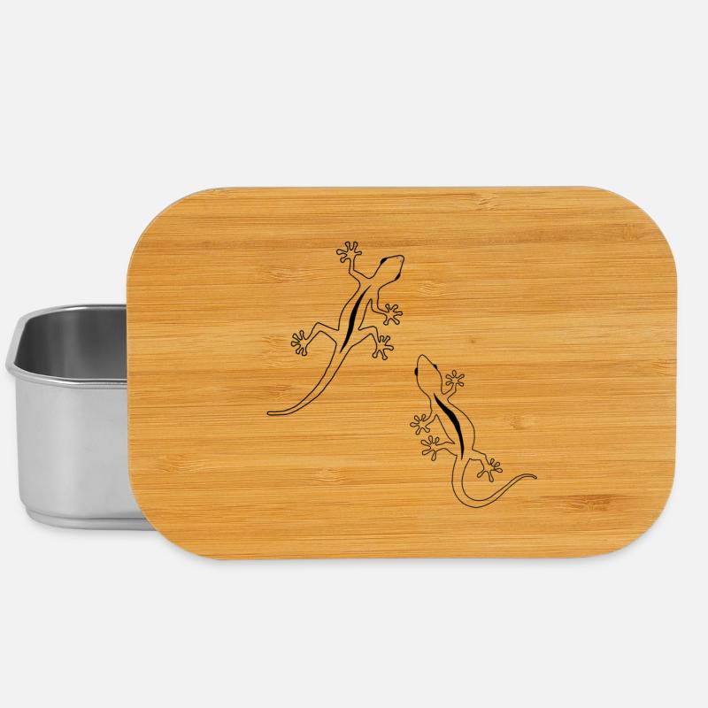 Zwei Eidechsen - Lunch Box - Silber