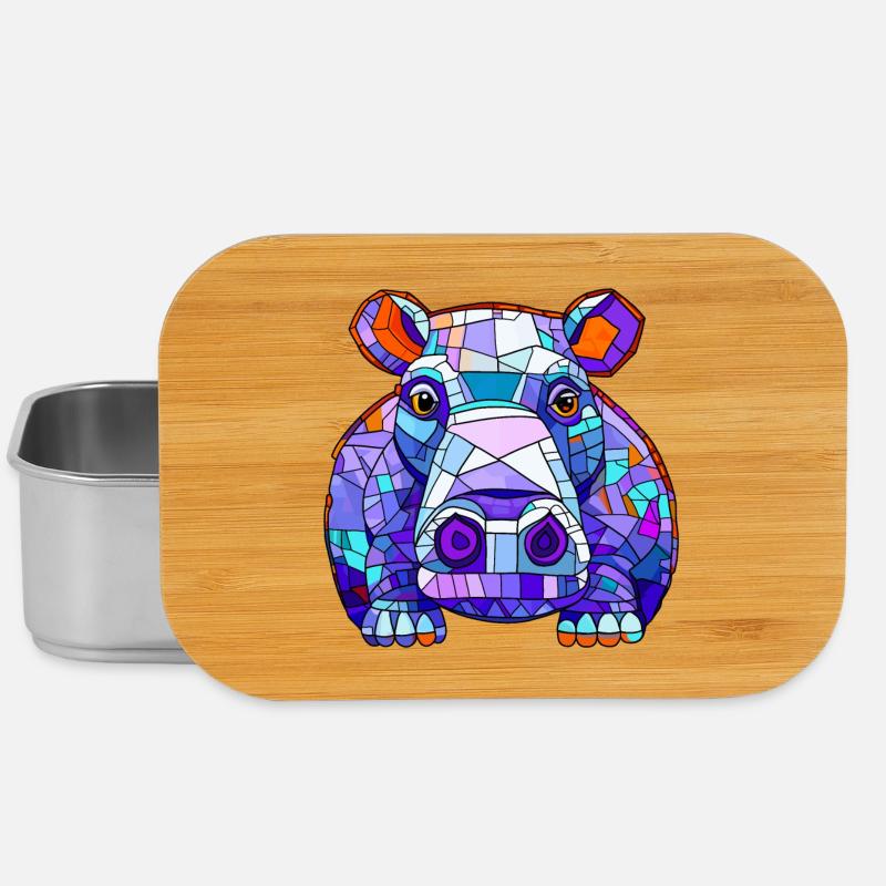 Hippopotamus Hippo - Lunch Box - silver