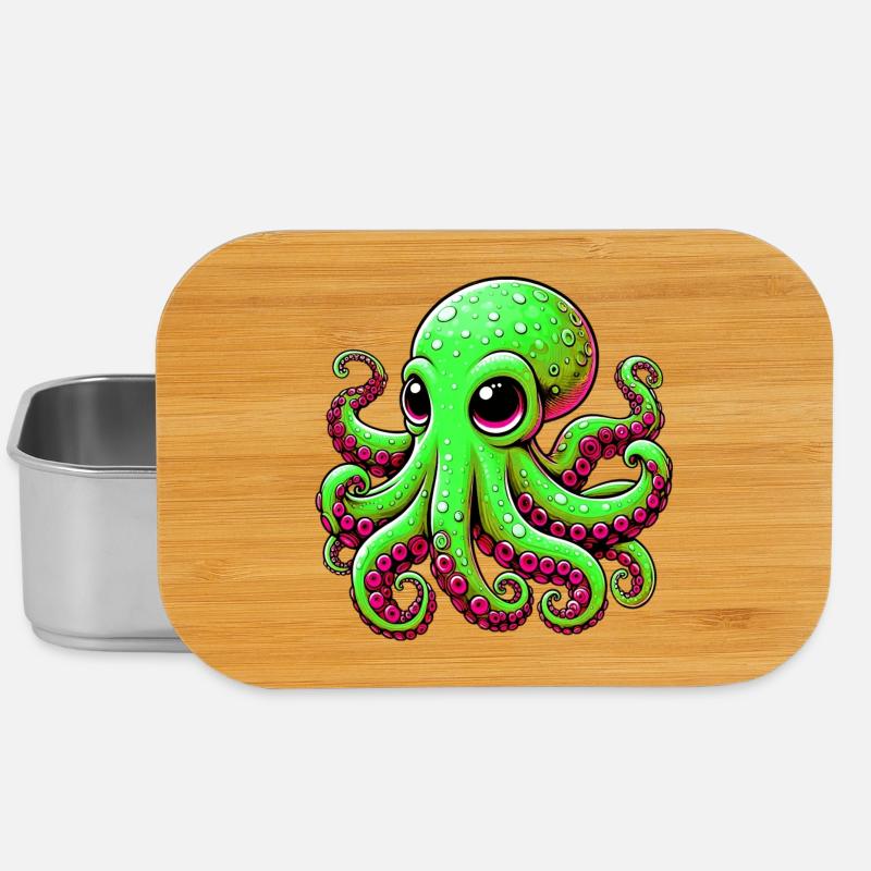 Krake - Lunch Box - Silber
